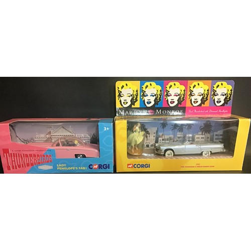 416 - Corgi thunderbirds fab 1 Boxed Cc00604 and 39902 Ford Thunderbird & Marilyn Monroe Figure Boxed.