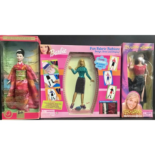 196 - 2 Barbie dolls with themes - Dolls Of The World and Fun Fabric fashions in original boxes along with... 