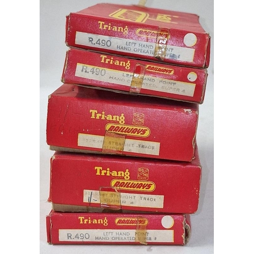 178 - Collection of vintage Tri-ang OO gauge track, boxed and unboxed c/w 2 x controllers