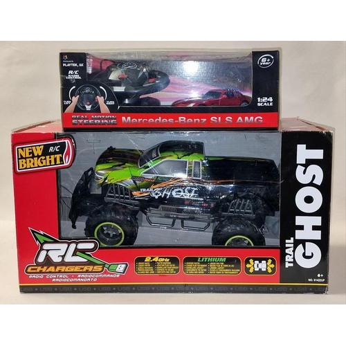 250 - New bright Trail Ghost boxed radio controlled truck together with a boxed Mercedes-Benz SLS AMG radi... 