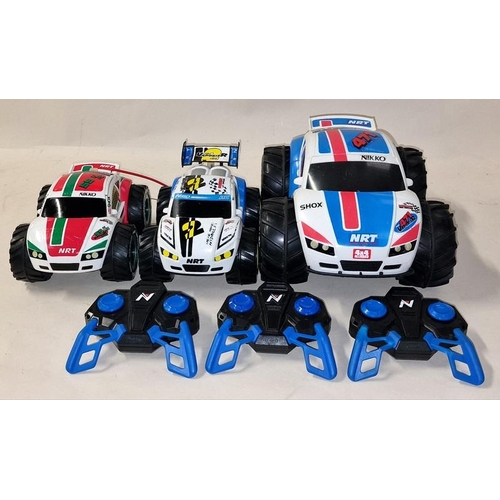 254 - Nikko group of unboxed radio controlled cars all with controllers (3).