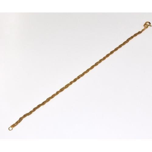 334 - 9ct gold mesh link bracelet 2.4g