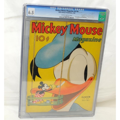 216 - Mickey Mouse comic. Volume 3 Issue 6 from March 1938. CGC graded 6.5 and slabbed.