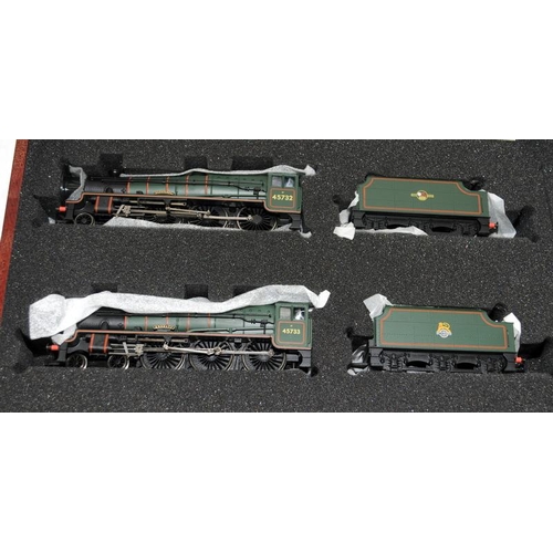 145 - Bachmann Branch Line Rainhill Trials presentation pack. Jubilee class loco's 45733 Novelty and 45732... 