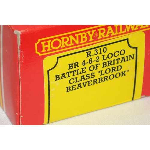 155 - Hornby 00 gauge R310 BR 4-6-2 loco Battle of Britain class Lord Beaverbrook. Box and model excellent