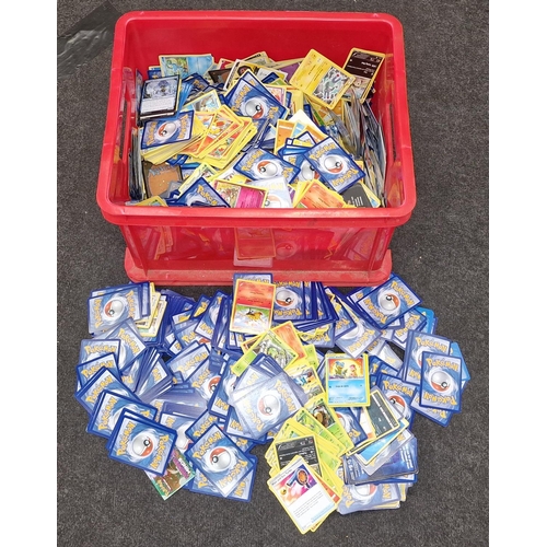 266 - Large tub of various unsorted Pokemon and other trading cards. Huge collection to sort through for t... 