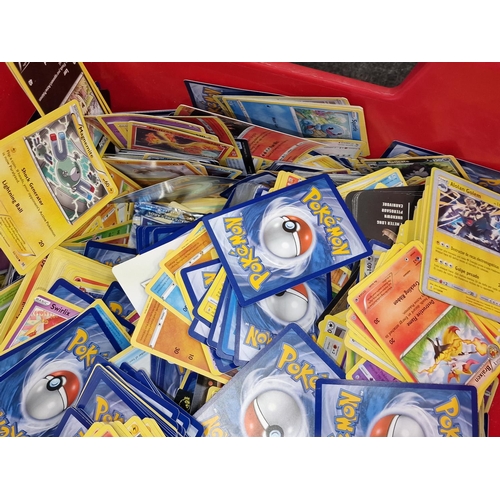 266 - Large tub of various unsorted Pokemon and other trading cards. Huge collection to sort through for t... 