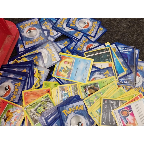 266 - Large tub of various unsorted Pokemon and other trading cards. Huge collection to sort through for t... 