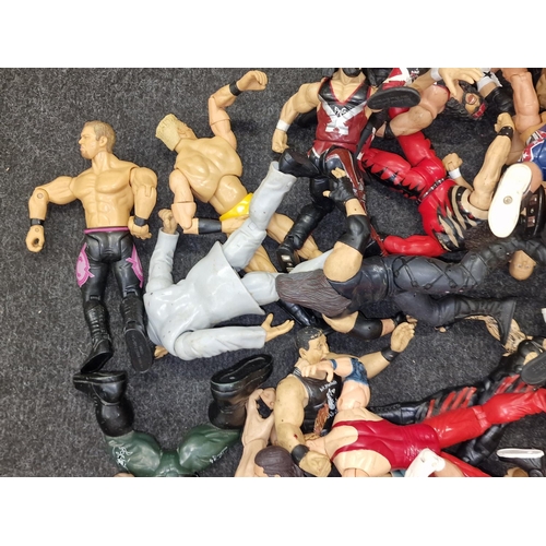 273 - Collection of plastic wrestling action figures.