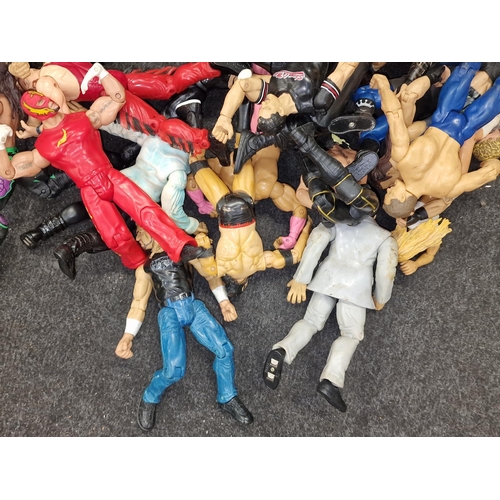 273 - Collection of plastic wrestling action figures.