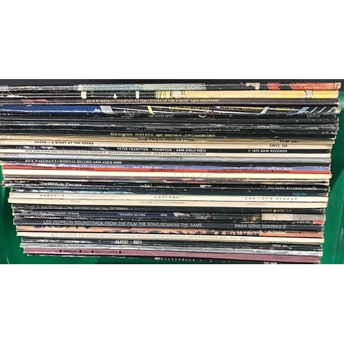 307 - CRATE OF VARIOUS ROCK RELATED VINYL LP RECORDS. To include artists - Deep Purple - Hawkwind - Yes - ... 