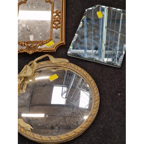 576 - A collection of wall mirrors to include gilded and a concave example (6).