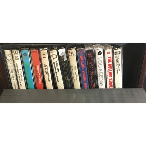 476 - CASE OF VARIOUS ROCK RELATED CASSETTE TAPES. Titles here from - Rolling Stones - Marillion - Sisters... 