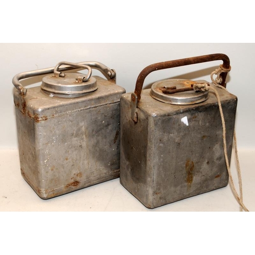 117 - Two WW2 era British Army aluminium 1 gallon cooking pots.