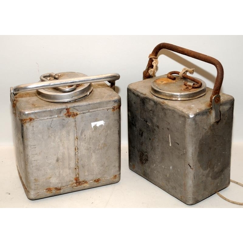 117 - Two WW2 era British Army aluminium 1 gallon cooking pots.