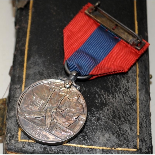 118 - George V era Imperial Service Medal in presentation case. Named for John Hall.