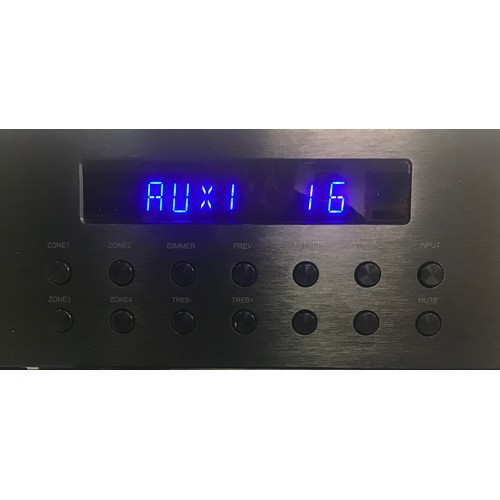 577 - AUNA MULTIMEDIA AMPLIFIER. Boxed 4-zone stereo amplifier with 8 x 50 watts RMS output power and Blue... 