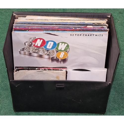 362 - Small carry case of LP records together with some singles.