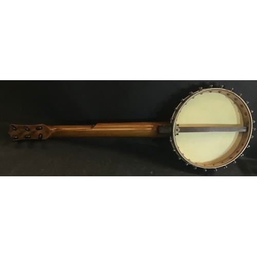 458 - VINTAGE 6 STRING BANJO. This item has no makers marks but has a number stamped 353 to the inside rim... 