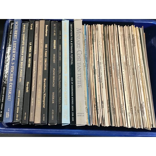 354 - CRATE OF VARIOUS CLASSICAL LP RECORDS. To include albums and box sets from various composers to incl... 