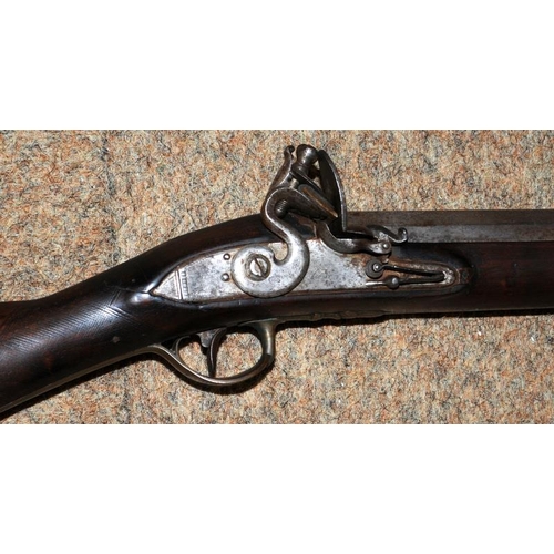 133 - Genuine antique 18th Century flintlock fowling piece in good condition with age related wear. O/all ... 