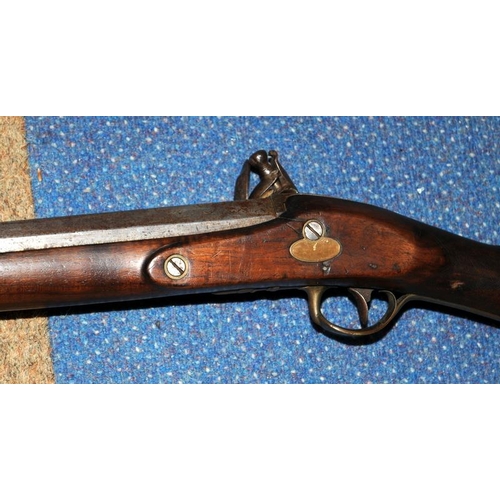 133 - Genuine antique 18th Century flintlock fowling piece in good condition with age related wear. O/all ... 