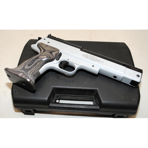 156 - Weihrauch HW45 Silver Star .22 cal air pistol. Untested but in excellent cosmetic condition. Complet... 