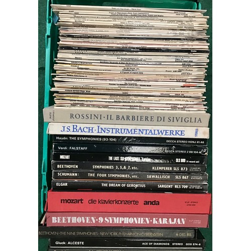 289 - BOX OF VARIOUS CLASSICAL RECORDS. Many single albums here as well as box sets by various composers t... 