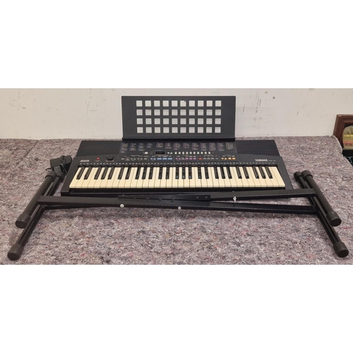 376 - Yamaha PSR-210 electric keyboard on stand with cables