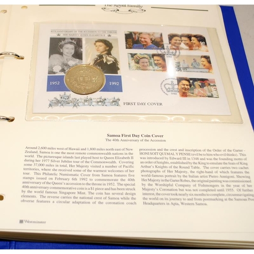 112 - Two albums of First Day Coin Covers from around the world commemorating Royal events. Includes 2002 ... 