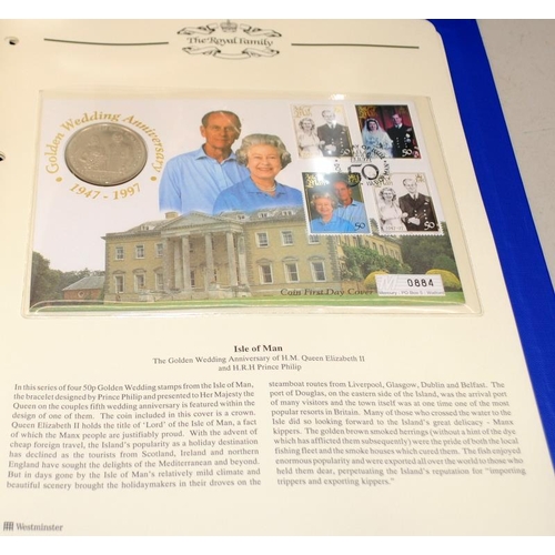 112 - Two albums of First Day Coin Covers from around the world commemorating Royal events. Includes 2002 ... 