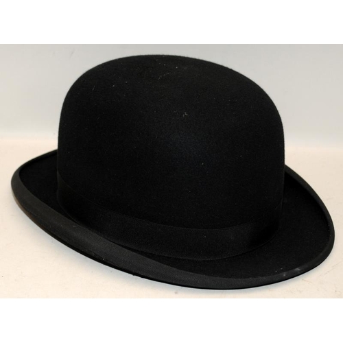 60 - The Battersby by Rowans of Glasgow black bowler hat size 7, in excellent condition