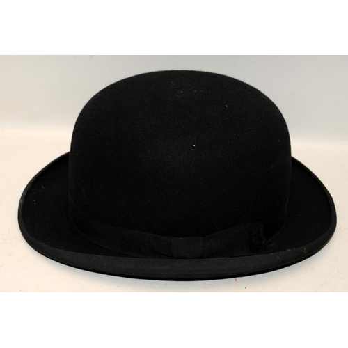 60 - The Battersby by Rowans of Glasgow black bowler hat size 7, in excellent condition