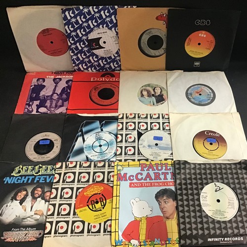 481 - BOX OF 7” VINYL RECORDS. Artists here include - Ian Dury - Sparks - Wizard - Frankie Goes To Hollywo... 