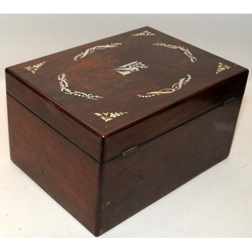 7 - Antique writing box with MOP inlay and stowaway writing slope,