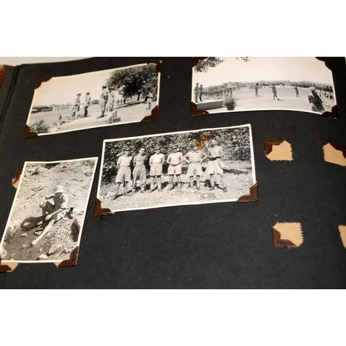 178 - Two vintage photo albums, mostly immediately post WW2 by a soldier posted overseas, many on a milita... 