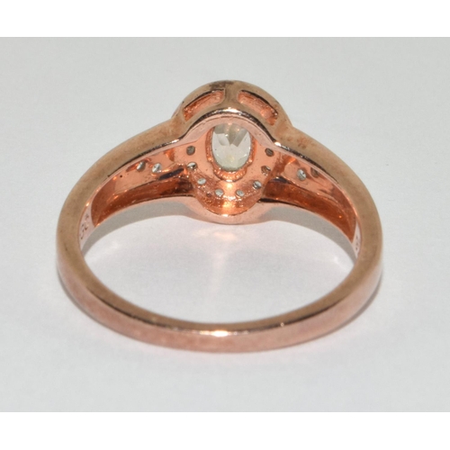 406 - A rose gold on 925 silver ring Size N 1/2.