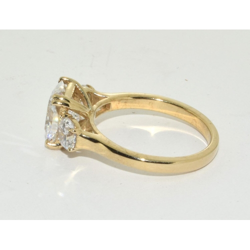 393 - A sparkling gold on 925 silver and CZ ring Size Q