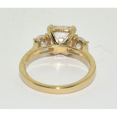 393 - A sparkling gold on 925 silver and CZ ring Size Q