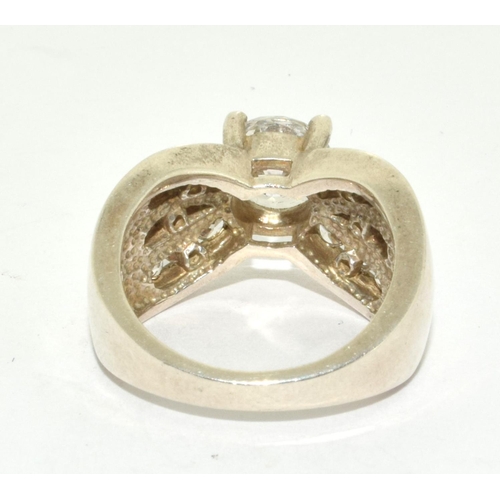 338 - A QVC 925 silver heavy dress ring Size N