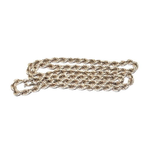 387 - Vintage silver rope chain and bracelet.