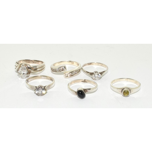 404 - 6 Vintage 925 silver rings.