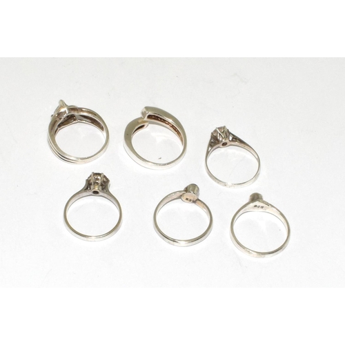 404 - 6 Vintage 925 silver rings.