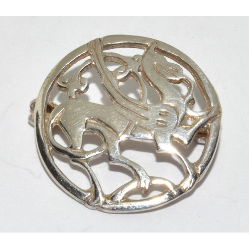 367 - Shetland silver brooch with Ortak silver stick pins.