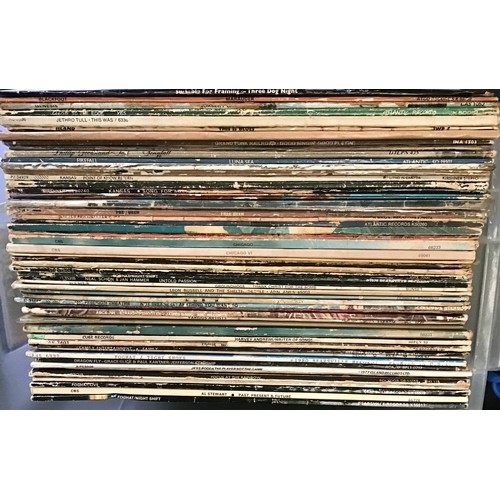 405 - ROCK RELATED VINYL BOX OF VARIOUS LP RECORDS. To include artists - Jimi Hendrix - Three Dog Night - ... 