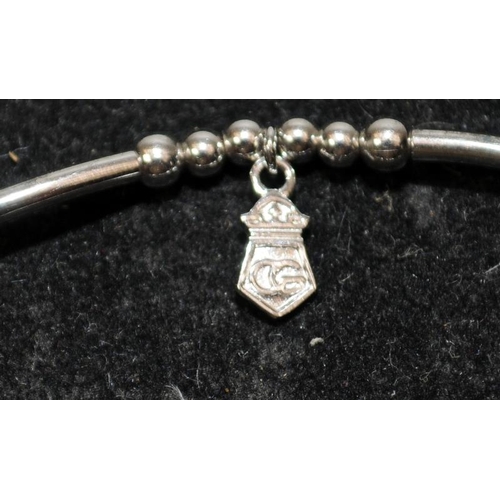 323 - Clagau Welsh gold/silver bracelet with drop charm