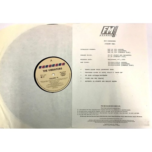 408 - THE VIBRATORS LP 'VOLUME 10'. Pressed on German FM Revolver REVLP 159 from 1990.  Condition is Excel... 