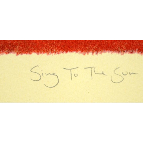 182 - Large Adam Barsby: Numbered and signed limited edition print - Sing to the Sun 102/350. Frame size 6... 