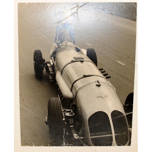 234 - Black and white photographs relating to racing driver John Cobb. Featuring his Rapier Nailton car, a... 