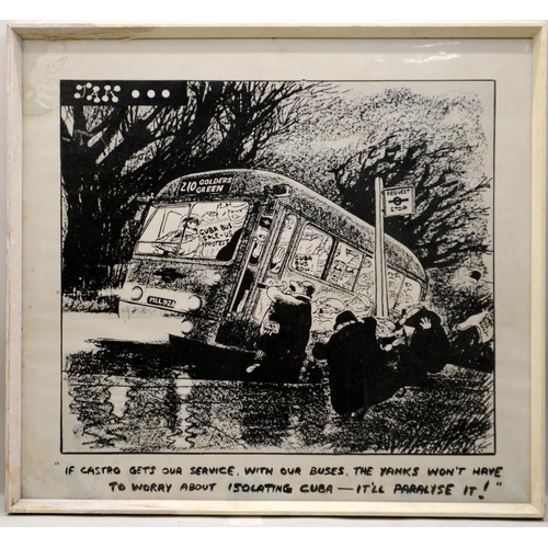 58 - Ref: Lot 42: Further original satirical cartoons relating to Lord Stokes and the sale of buses to Cu... 